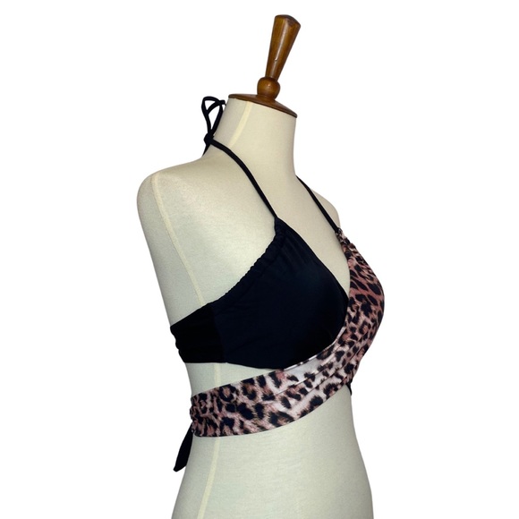 Sexy Leopard and Black Criss Cross Bandage Bikini - Picture 7 of 16